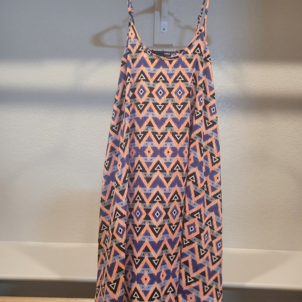 AQUA Patterned Shift Dress